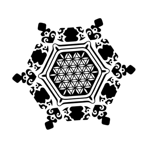 Dekorative Wandaufkleber Schneeflocke Wasser Kristall Blume Leben Zuhause 36x39.7cm Mehrere Größen Schwarz von VOETOY