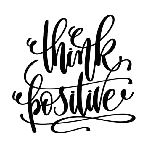 Gravuraufkleber Denken Sie positiv Schriftzug inspirierende Phrase Wörter 36x37.4cm Kunstvolle Wandmalerei Schwarz von VOETOY