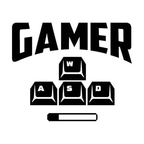 Gravuraufkleber Gamer Gaming Geek ation 34x41.4cm Wasserfest Schwarz von VOETOY