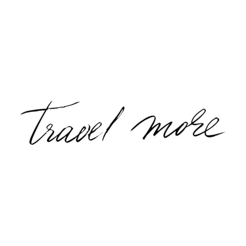 Gravuraufkleber Reisen Mehr Reisen Zitat Brief Motivation 20x93cm Ladendekoration Schwarz von VOETOY