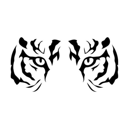 Gravuraufkleber Tigerkopf Tier Tigerjunges Tier Raubtier 30x59.1cm Wanddekoration Schwarz von VOETOY
