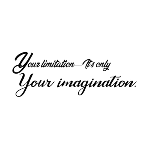 Kunst-Wandaufkleber Fantasie Zitat Spruch Buchstaben inspirieren inspirierende Home 28x77.1cm Bearbeitbar und mit Informationen versehen Schwarz von VOETOY