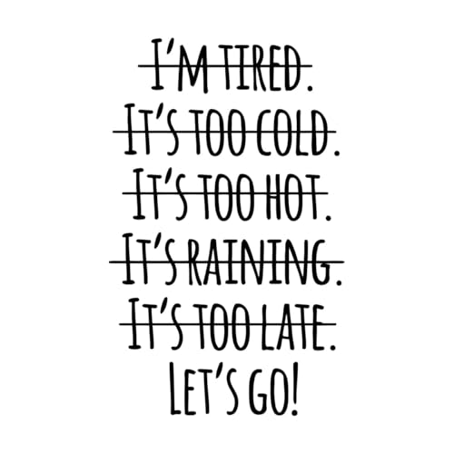 Kunst-Wandaufkleber Inspirierende Buchstaben Motivation Phrase Wörter Let's Go 30x48.1cm Glasaufkleber Schwarz von VOETOY