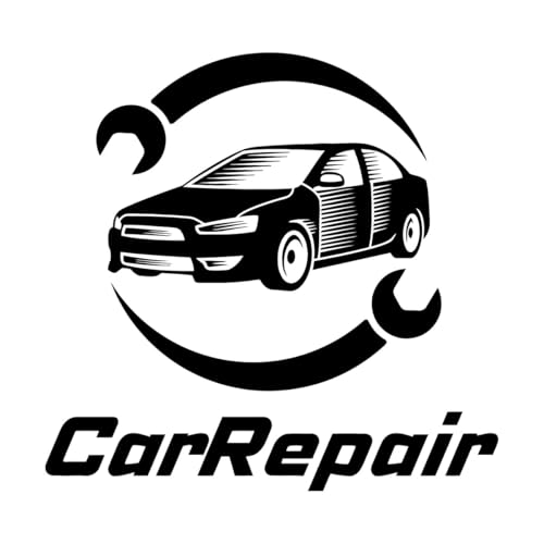 Schriftaufkleber Autoreparatur Racing Speed Trace Auto Service 36x37.2cm Fensteraufkleber Schwarz von VOETOY