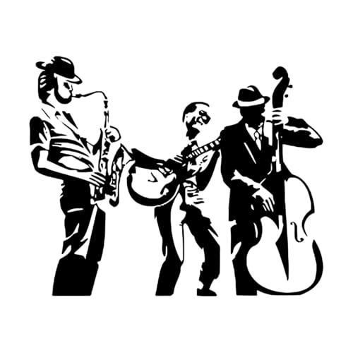 Schriftkunst Jazz Band Instrumente Mädchen Junge Musik Gitarre Garage 34x41.6cm Selbstklebend Schwarz Schriftkunst Jazz Band Instrumente Mädchen Junge Musik Gitarre Garage 34x41.6cm Selbstklebend Schwarz von VOETOY