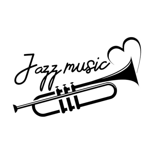 Schriftkunst Jazz-Ikone Trompete Blechbläser Musikinstrument 30x48.2cm Kunstvolle Wandmalerei Schwarz von VOETOY
