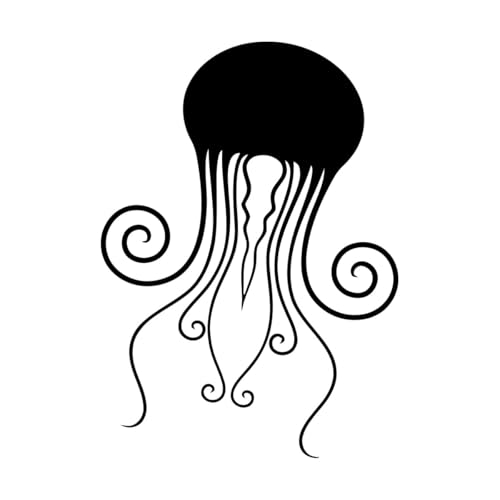 Schriftkunst Qualle Nautisch Marine Ozean Meer 34x47.6cm Beschädigt die Wandoberfläche nicht Schwarz von VOETOY