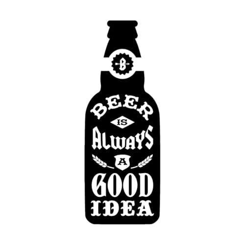 Vinyl-Kunstaufkleber Bar Logo Bierflasche Zitat Pub Alkohol Logo Lounge Bar Küche 28x75.3cm Mit Transferfolien-Set Schwarz von VOETOY
