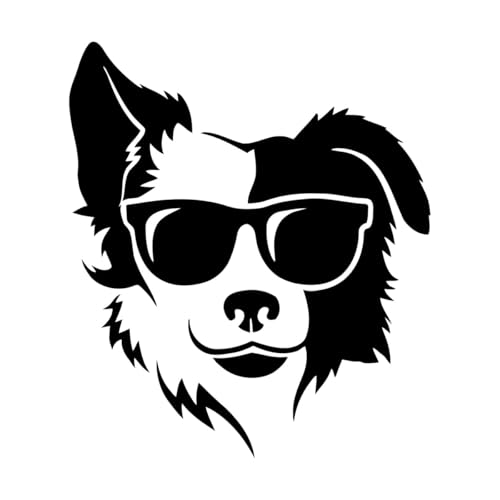 Vinyl-Wandaufkleber Coole Hunde-Haustier-Sonnenbrille, Tierkopf 34x39.2cm Klebstofffrei entfernbar Schwarz von VOETOY