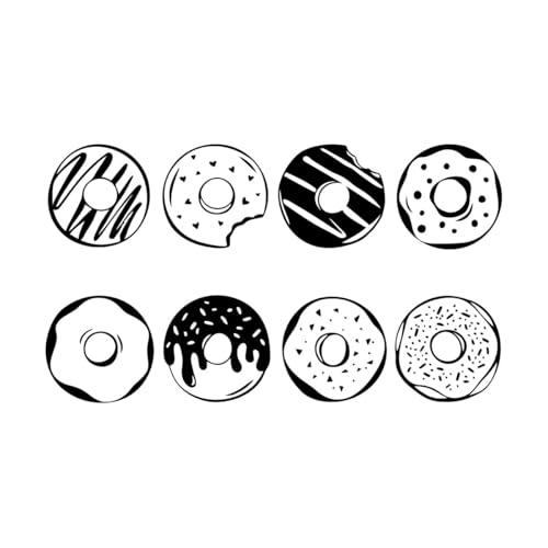 Vinyl-Wandaufkleber Donuts Fast Food Café Bäckerei 30x52.9cm Kunstvolle Wandmalerei Schwarz von VOETOY