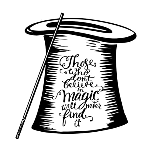 Vinyl-Wandaufkleber Zitat Phrase Magic Fantastic Hat Wand 36x37.6cm Wanddekoration Schwarz von VOETOY