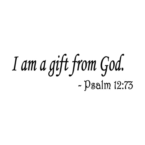 Vinyl-Wandaufkleber Zitat Worte Ich bin ein Geschenk von Gott Inspirierende Kinderbriefe 25x80.9cm Kunstdekoration Schwarz von VOETOY