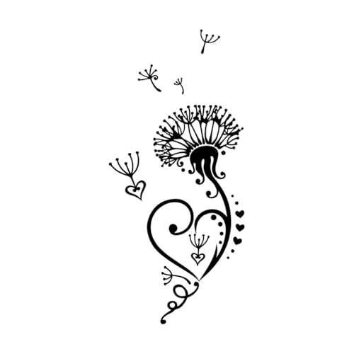 Wandaufkleber Löwenzahn Blume Knospe Liebe 28x60.7cm Löst sich nicht ab Schwarz von VOETOY