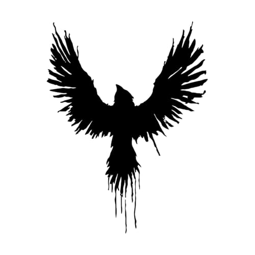 Wandaufkleber PVC Black Hawk House Raven Gothic Vogel Muster Garage 34x44.8cm Beschädigt die Wandoberfläche nicht Schwarz von VOETOY