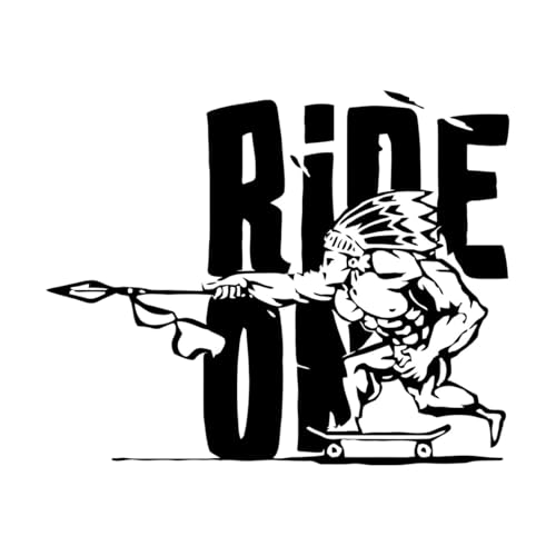 Wandaufkleber Ride On Skateboarder Indianersport 34x42cm Wandverschönerung Schwarz von VOETOY