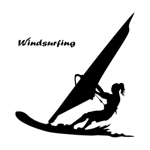 Wandaufkleber aus Papier Wassersport Windsurfen Surfer Beach Style 36x37.8cm Klebstofffrei entfernbar Schwarz von VOETOY