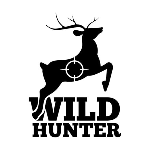 Wandaufkleber aus Papier Wildjäger Jagd Hirsch Wald Natur Zuhause 34x46cm Selbstklebend Schwarz von VOETOY