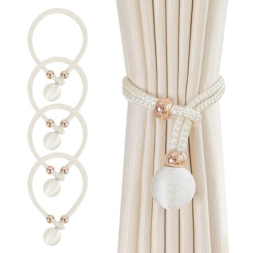 Vorhang Raffhalter - Baumwollvorhänge mit Seilrahmen sind perfekt für Gardinenrahmen! Ausgestattet mit einem Zugrahmen. Die Vorhangwandhalterung Wand und Vorhang Krawatte bieten Stil (Rice Coffee) von VOGGV