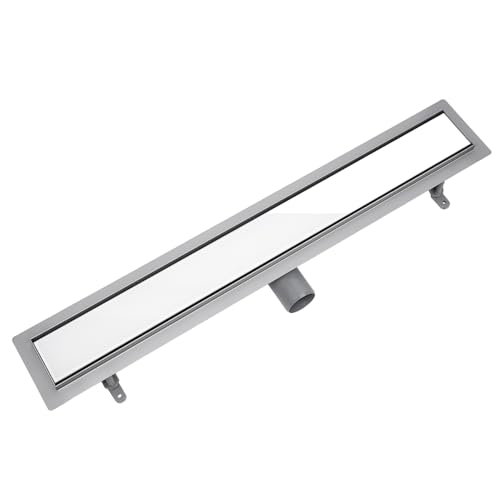 VOGI Duschrinne Edelstahl Komplettset Weißes Glas Haarsieb Rinne mit Siphon Montagefüße Inklusive mit Dichtmanschette Doppelkammer Bodenablauf Länge 70 cm VOGI Duschrinne Edelstahl Komplettset Weißes Glas Haarsieb Rinne mit Siphon Montagefüße Inklusive mit Dichtmanschette Doppelkammer Bodenablauf Länge 70 cm von VOGI