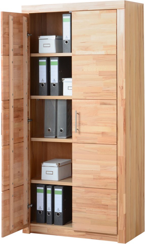 VOGL Möbelfabrik Aktenschrank Toronto in 2 Breiten, teilmassiv, Fächer für Aktenordner, Made in Germany von VOGL Möbelfabrik