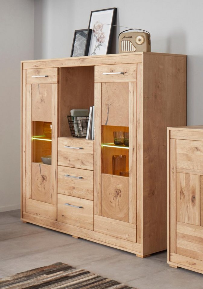 VOGL Möbelfabrik Highboard, Breite 154 cm, Teilmassivholz, Made in Germany von VOGL Möbelfabrik