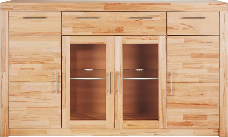 VOGL Möbelfabrik Highboard Toronto, opt. Glastüren, teilmassiv, Rahmenoptik, Made in Germany von VOGL Möbelfabrik