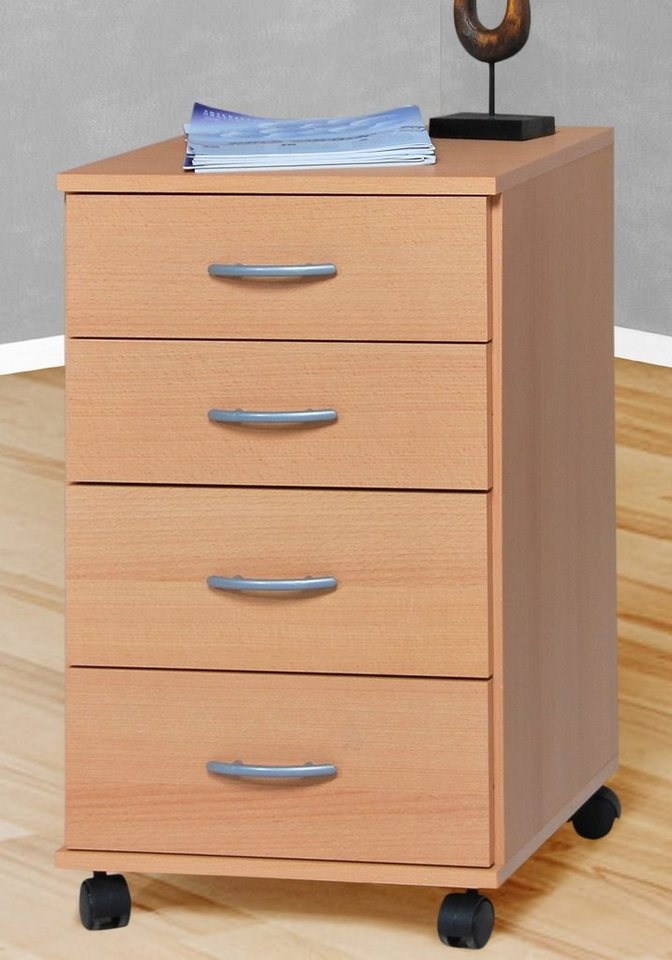 VOGL Möbelfabrik Rollcontainer Barrie, Bürocontainer, (1 St), verschiedene Ausführungen, mit Schubladen, Höhe 67 cm, Made in Germany von VOGL Möbelfabrik