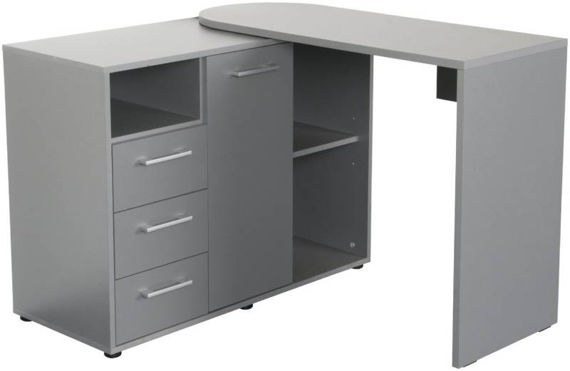 VOGL Möbelfabrik Schreibtisch 1246 mit schwenkbarer Tischplatte, platzsparend, Breite 98-149 cm, Made in Germany von VOGL Möbelfabrik