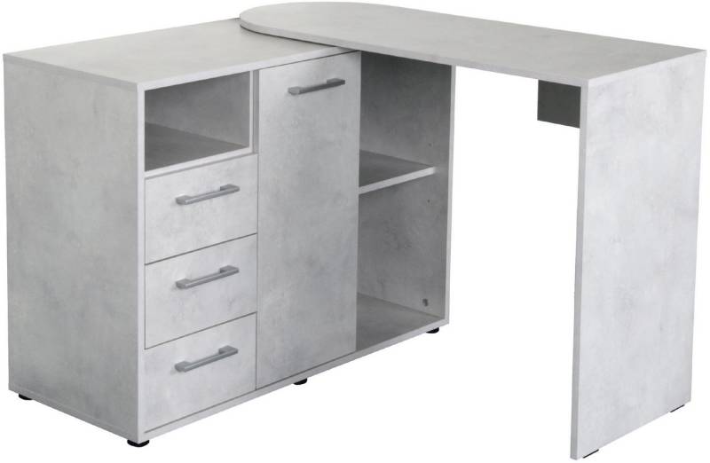VOGL Möbelfabrik Schreibtisch 1246 mit schwenkbarer Tischplatte, platzsparend, Breite 98-149 cm, Made in Germany von VOGL Möbelfabrik