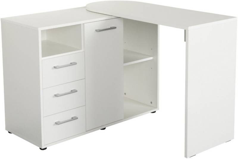 VOGL Möbelfabrik Schreibtisch 1246 mit schwenkbarer Tischplatte, platzsparend, Breite 98-149 cm, Made in Germany von VOGL Möbelfabrik