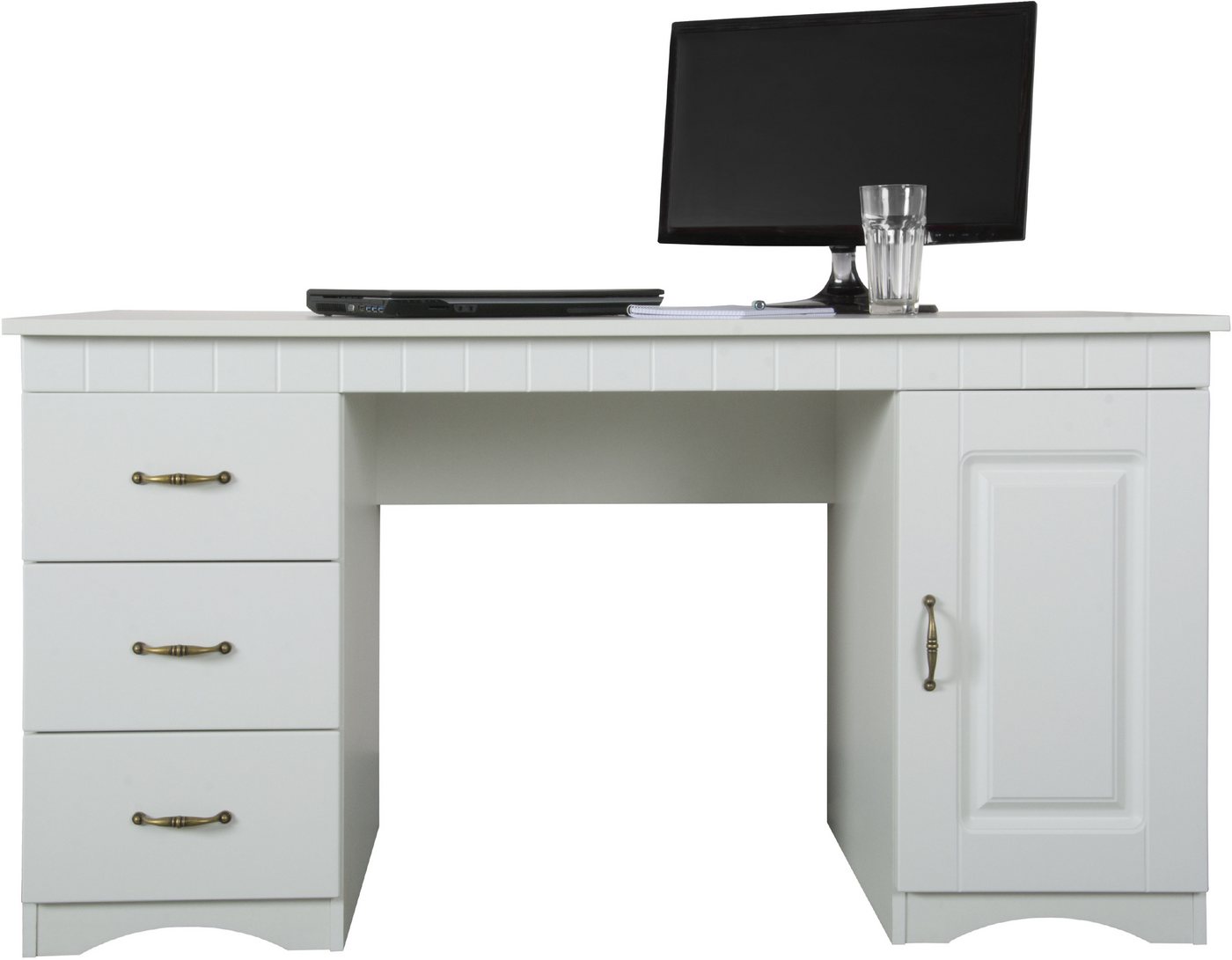 VOGL Möbelfabrik Schreibtisch Hans im Landhaus-Stil, wahlweise mit Schubladen oder Tür, Breite 137 cm, Made in Germany VOGL Möbelfabrik Schreibtisch Hans im Landhaus-Stil, wahlweise mit Schubladen oder Tür, Breite 137 cm, Made in Germany von VOGL Möbelfabrik