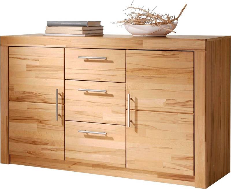 VOGL Möbelfabrik Sideboard Toronto, Breite 140 cm, teilmassiv, Metallgriff, Made in Germany von VOGL Möbelfabrik