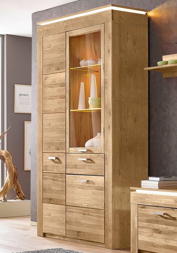 VOGL Möbelfabrik Vitrine Höhe 209 cm, mit viel Stauraum, teilmassiv von VOGL Möbelfabrik