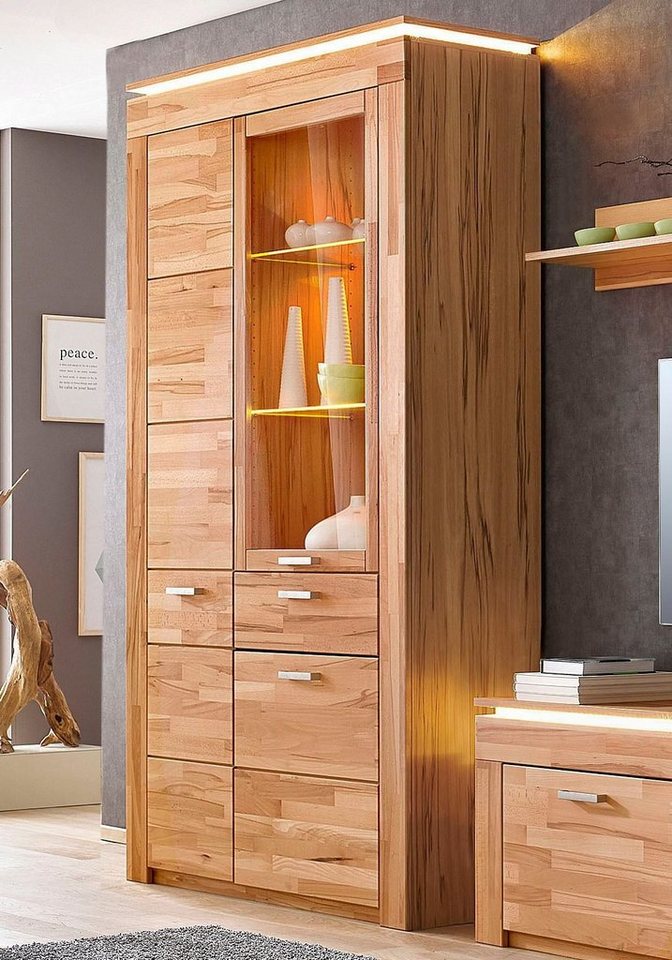 VOGL Möbelfabrik Vitrine Höhe 209 cm, mit viel Stauraum, teilmassiv von VOGL Möbelfabrik