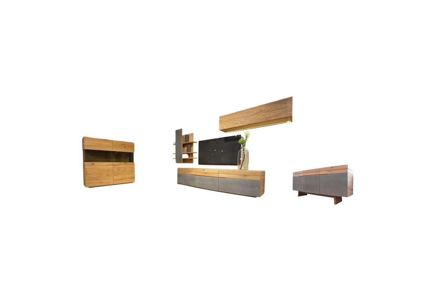 VOGLAUER Anbauschrank Wohnwand Opus Wildeiche Rustiko Akzent Beton Inklusive VOGLAUER Anbauschrank Wohnwand Opus Wildeiche Rustiko Akzent Beton Inklusive von VOGLAUER