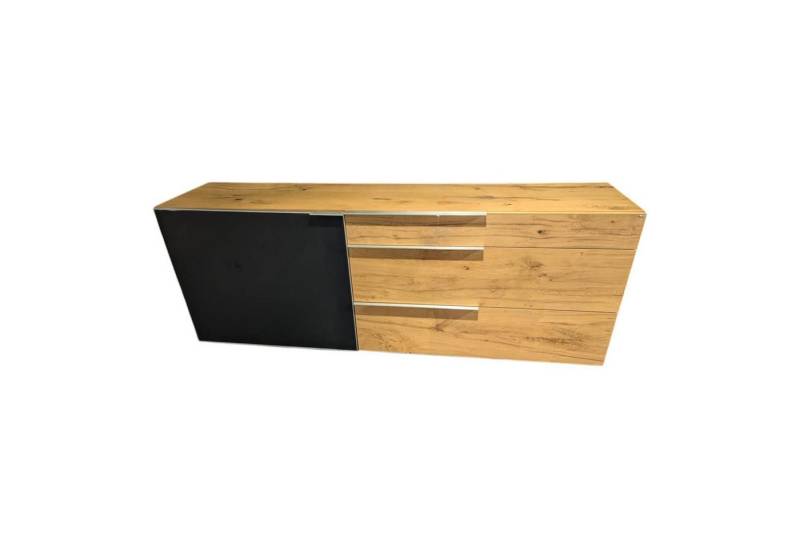 VOGLAUER Sideboard Sideboard V Alpin AS22L A L Eiche Altholz Und Colorglas Anthrazit von VOGLAUER