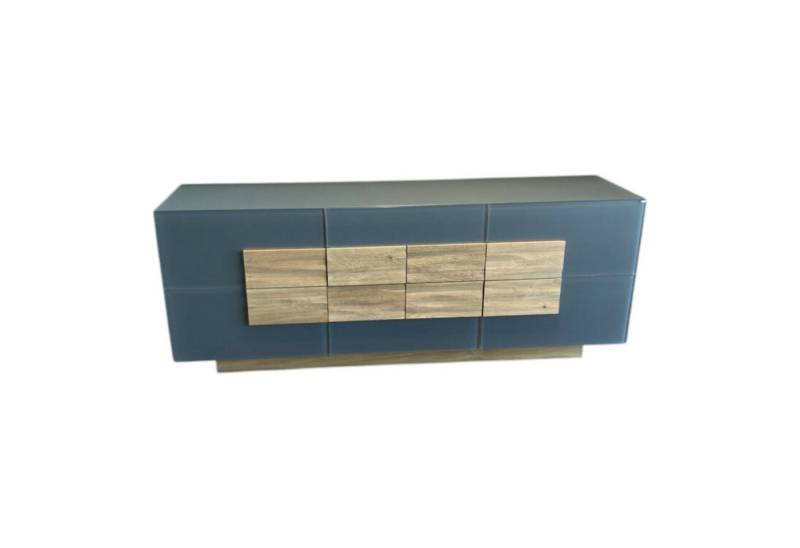 VOGLAUER Sideboard Sideboard V-Montanara Wildeiche Geölt Front Glas Grau von VOGLAUER