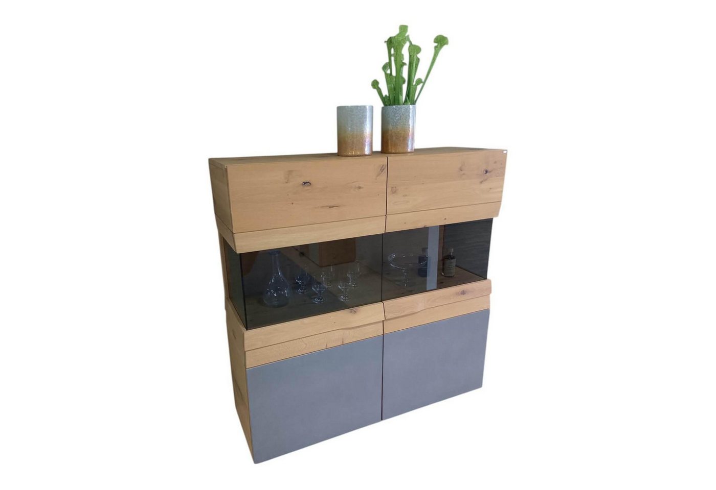 VOGLAUER Standvitrine Highboard Opus Wildeiche Rustiko Tischlerplatte Furniert VOGLAUER Standvitrine Highboard Opus Wildeiche Rustiko Tischlerplatte Furniert von VOGLAUER