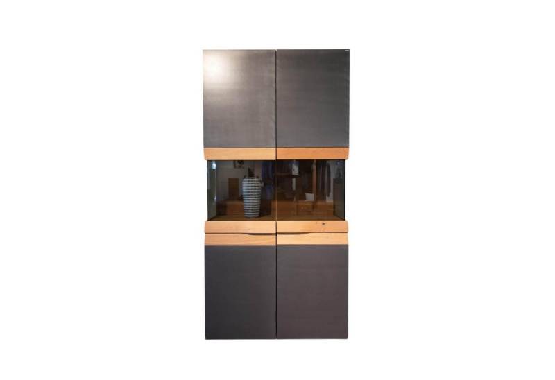 VOGLAUER Standvitrine Vitrine V Organo Lack Anthrazit Wildeiche Rustiko Mit LED Beleuchtung von VOGLAUER