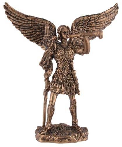 Erzengel Gabriel Miniatur mit Trompete und Kreuz, bronzefarben, Veronese Collection von VOGLER Joh. Vogler GmbH