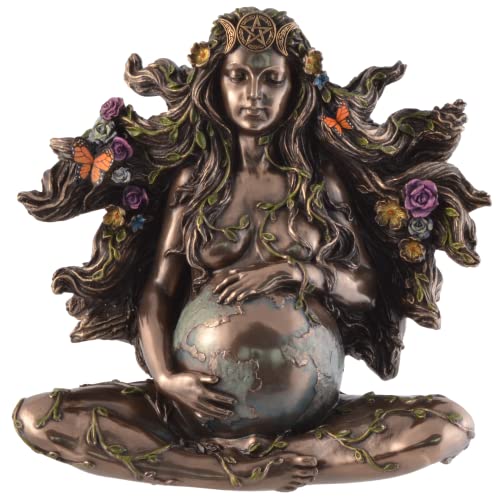 VOGLER Joh. Vogler GmbH Gaia Erdmutter sitzend mit Blumen und Schmetterlingen - bronziert/coloriert by Veronese von VOGLER Joh. Vogler GmbH