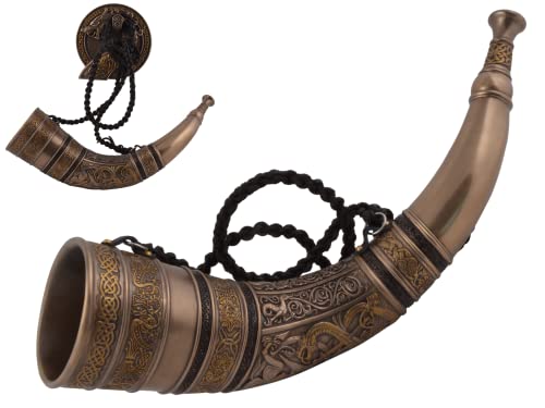 Germanisches Signalhorn Siegfried tötet den Drachen Fafnir funktionsfähig bronziert by Veronese von VOGLER Joh. Vogler GmbH