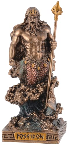 Miniatur Figur Griechischer Gott Poseidon- bronzefarben handbemalt by Veronese von VOGLER Joh. Vogler GmbH