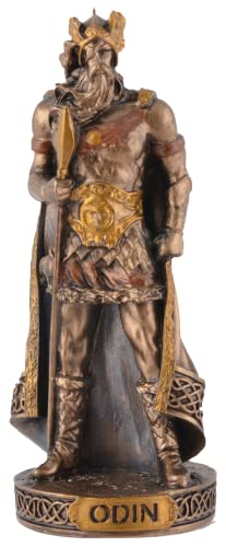 Miniatur Figur germanischer Gott Odin, aus Kunststein, bronzefarben handbemalt, by Veronese von VOGLER Joh. Vogler GmbH