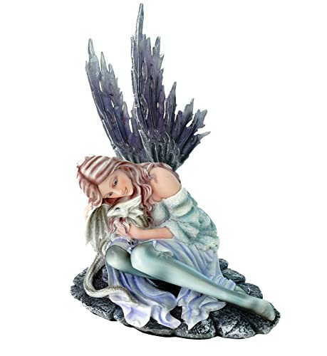 VOGLER Joh. Vogler GmbH Crystalia Blonde Fee kuschelt mit Drachen 31 cm Dragon Figur Figurine Fairy Elfe von VOGLER Joh. Vogler GmbH