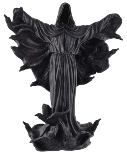 VOGLER Joh. Vogler GmbH Grim Reaper aus dessen Umhang Raben entweichen, aus Kunststein angefertigt und von Hand bemalt von VOGLER Joh. Vogler GmbH