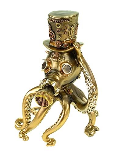 VOGLER Joh. Vogler GmbH Steampunk Oktopus mit Gasmaske Figur 17 cm Steam Punk Krake Retro von VOGLER Joh. Vogler GmbH