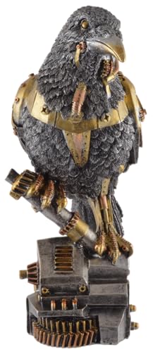 VOGLER Joh. Vogler GmbH Steampunk Steam Raven mit verschiedenen Mechanikteilen, Kunststein, von Hand coloriert von VOGLER Joh. Vogler GmbH