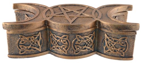 VOGLER Joh. Vogler GmbH Wicca keltische Zauberbox mit Deckel, Aus Kunststein, mit Bronzefarbe von Hand bemalt von VOGLER Joh. Vogler GmbH
