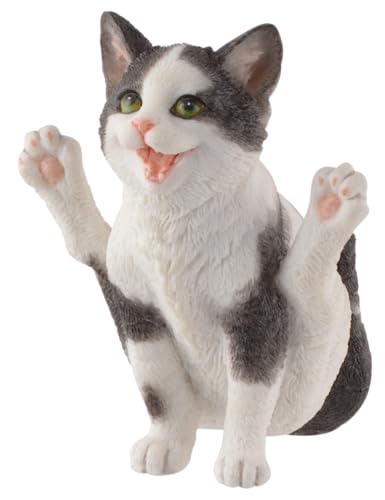 Yoga Katze in Stellung Feuerfliege, aus Kunststein, von Künstlerhand coloriert, by Veronese von VOGLER Joh. Vogler GmbH